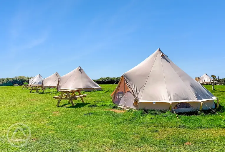 Standard bell tents at Livit Adventures and Glamping