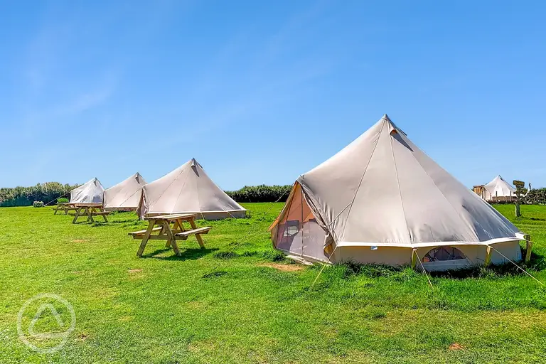 Standard bell tents at Livit Adventures and Glamping