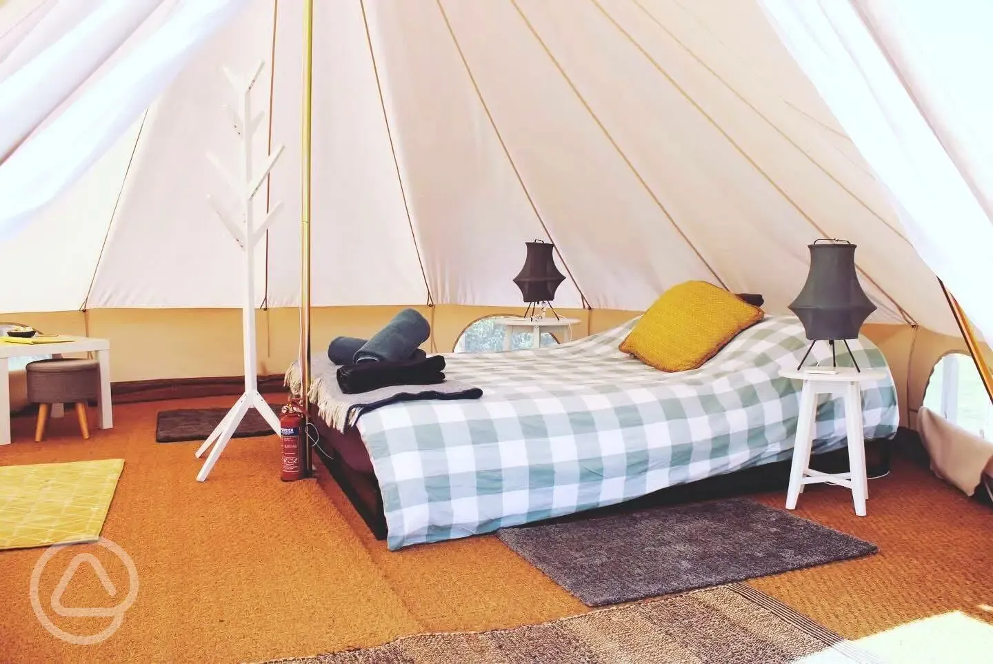 Luxury bell tent interior