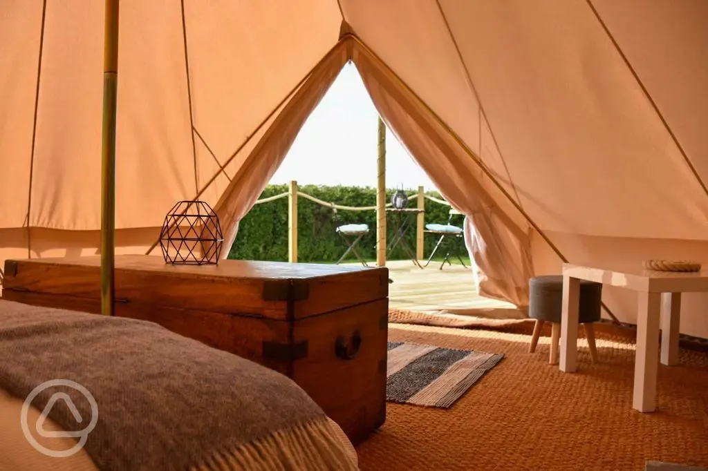 Luxury bell tent interior