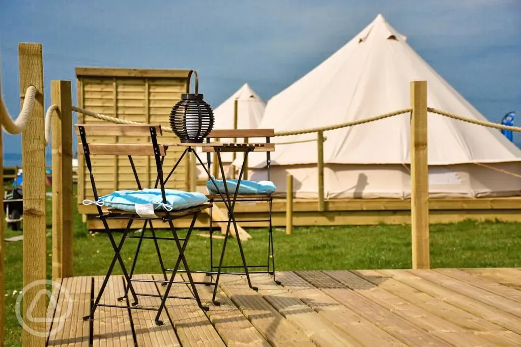 Luxury bell tent outdoor seating