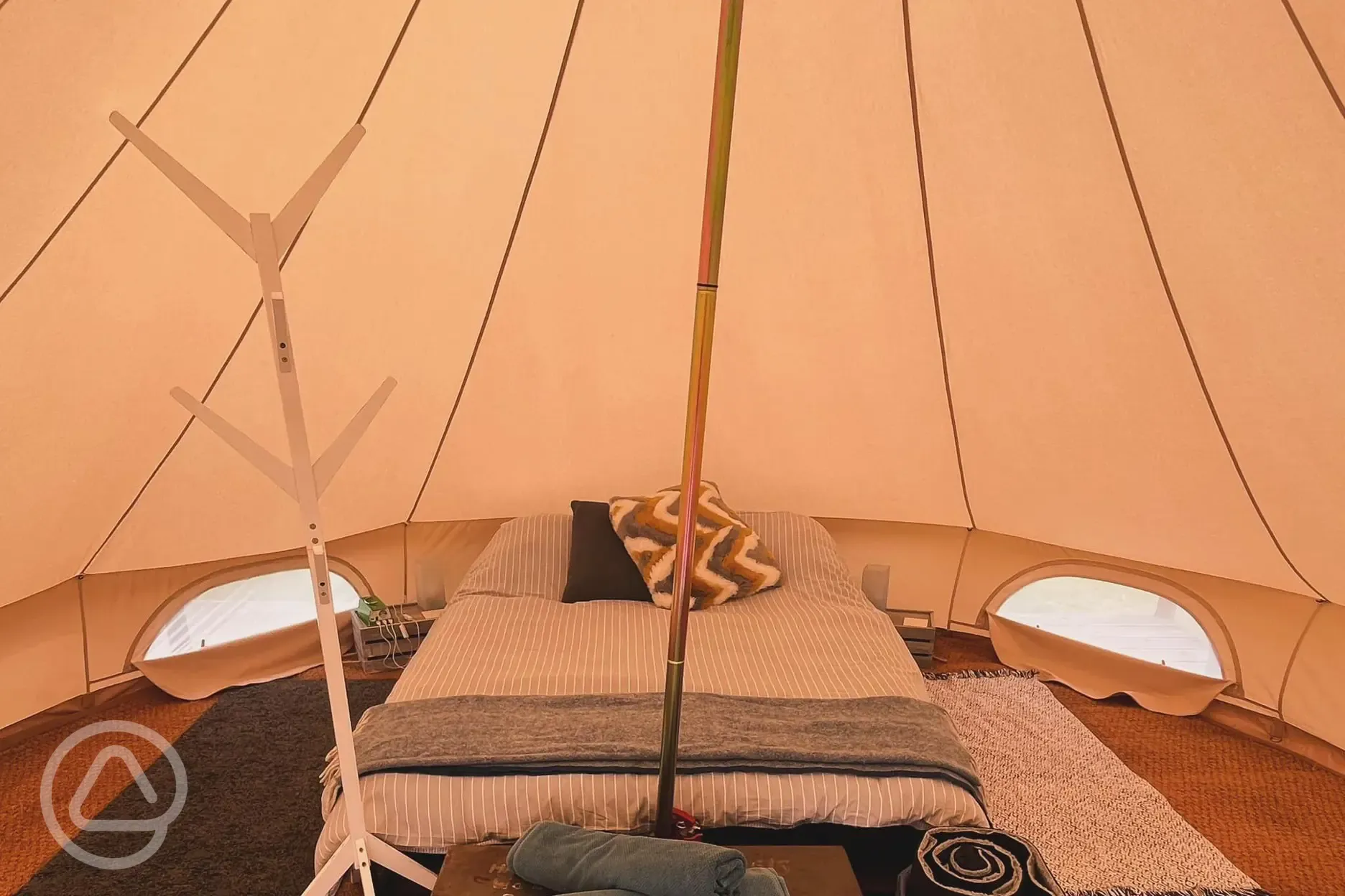 Luxury bell tent interior