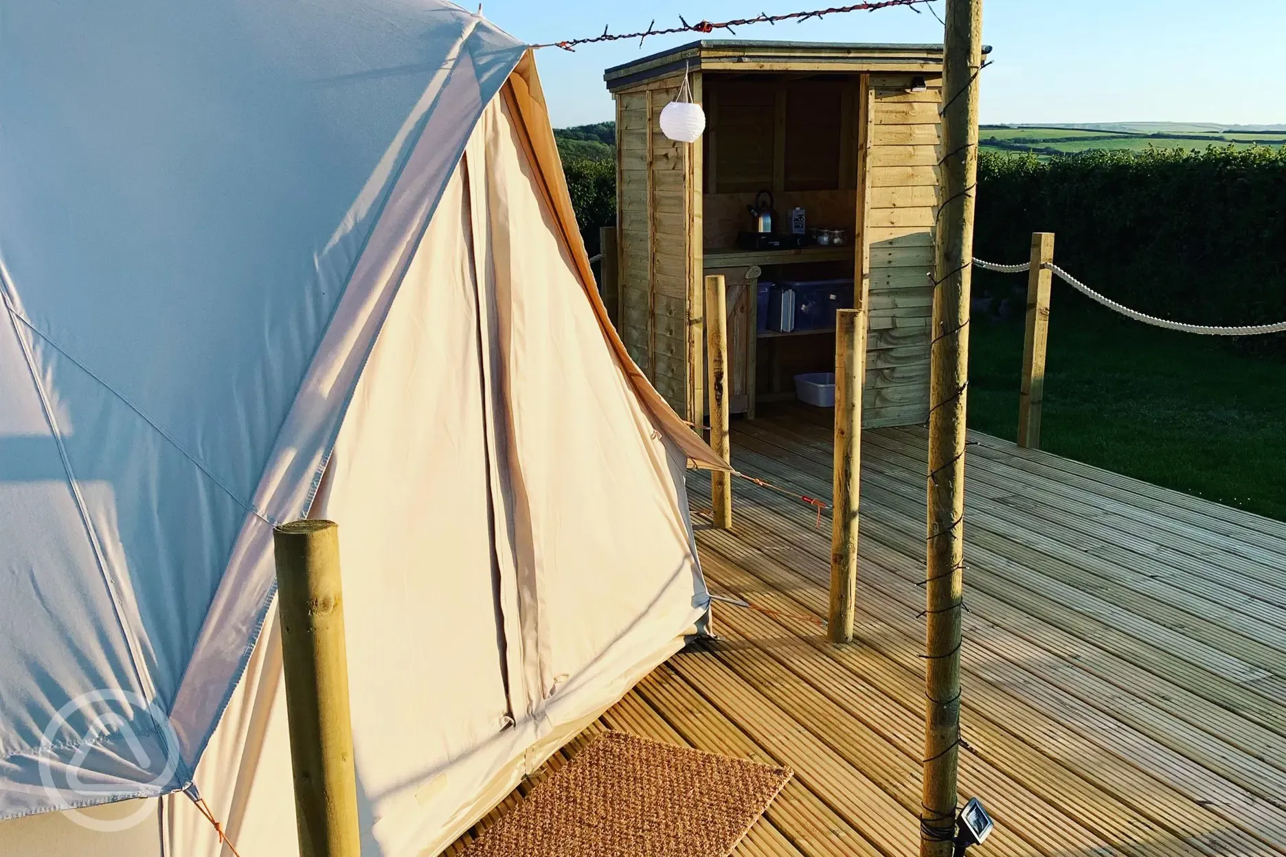 Bell tent decking area