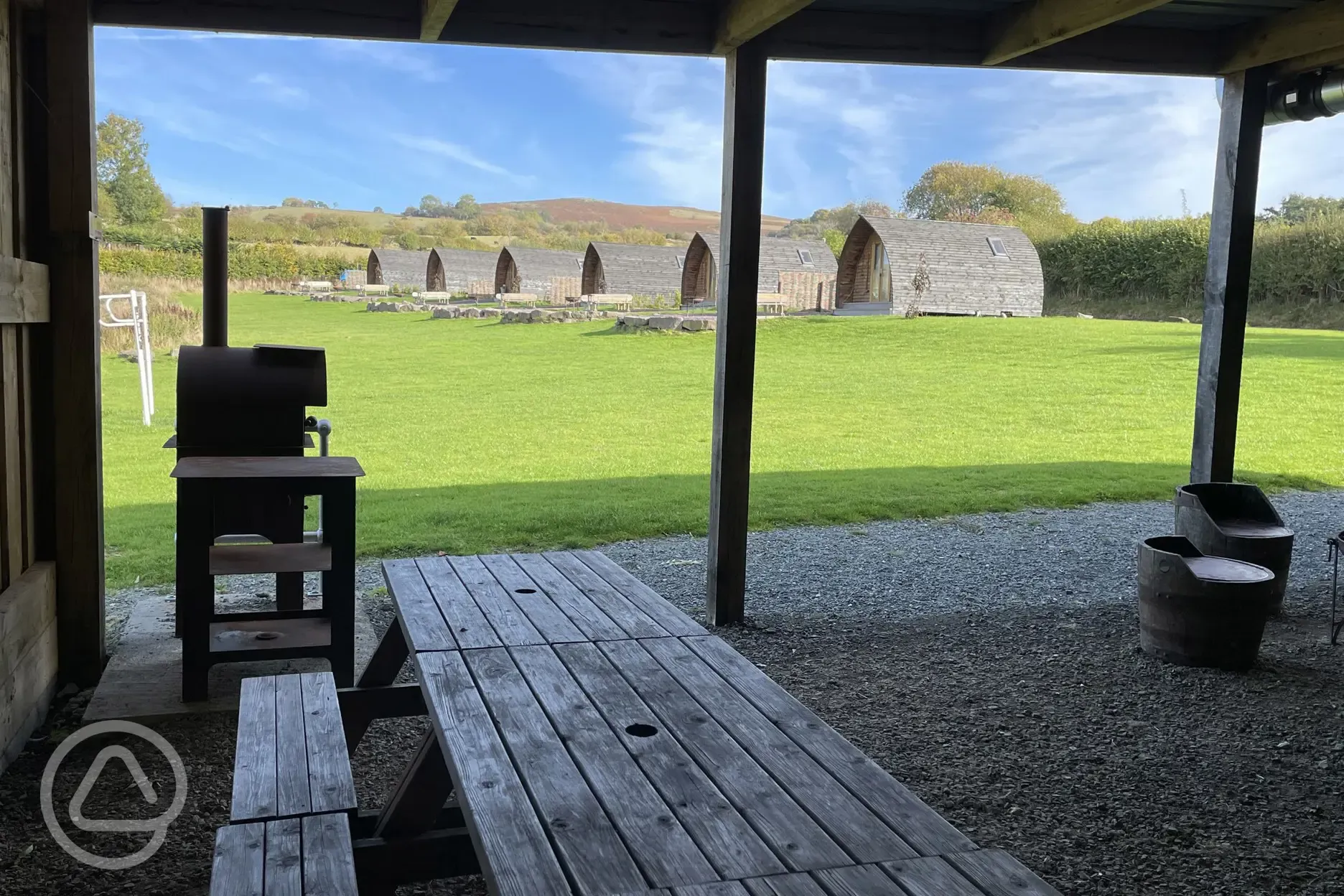 View of ensuite Wigwams from the communal area