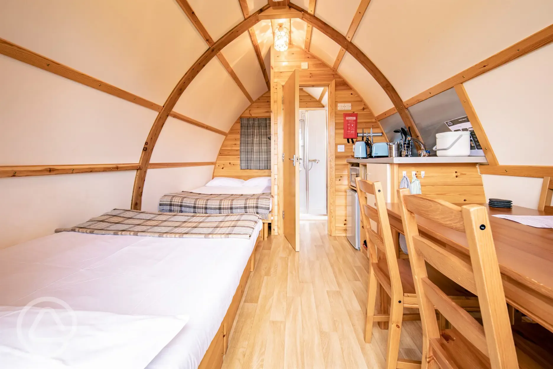 Ensuite deluxe Wigwam pod interior