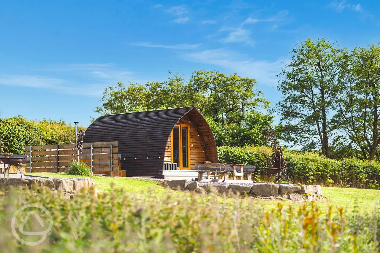 Ensuite deluxe Wigwam pod with a hot tub