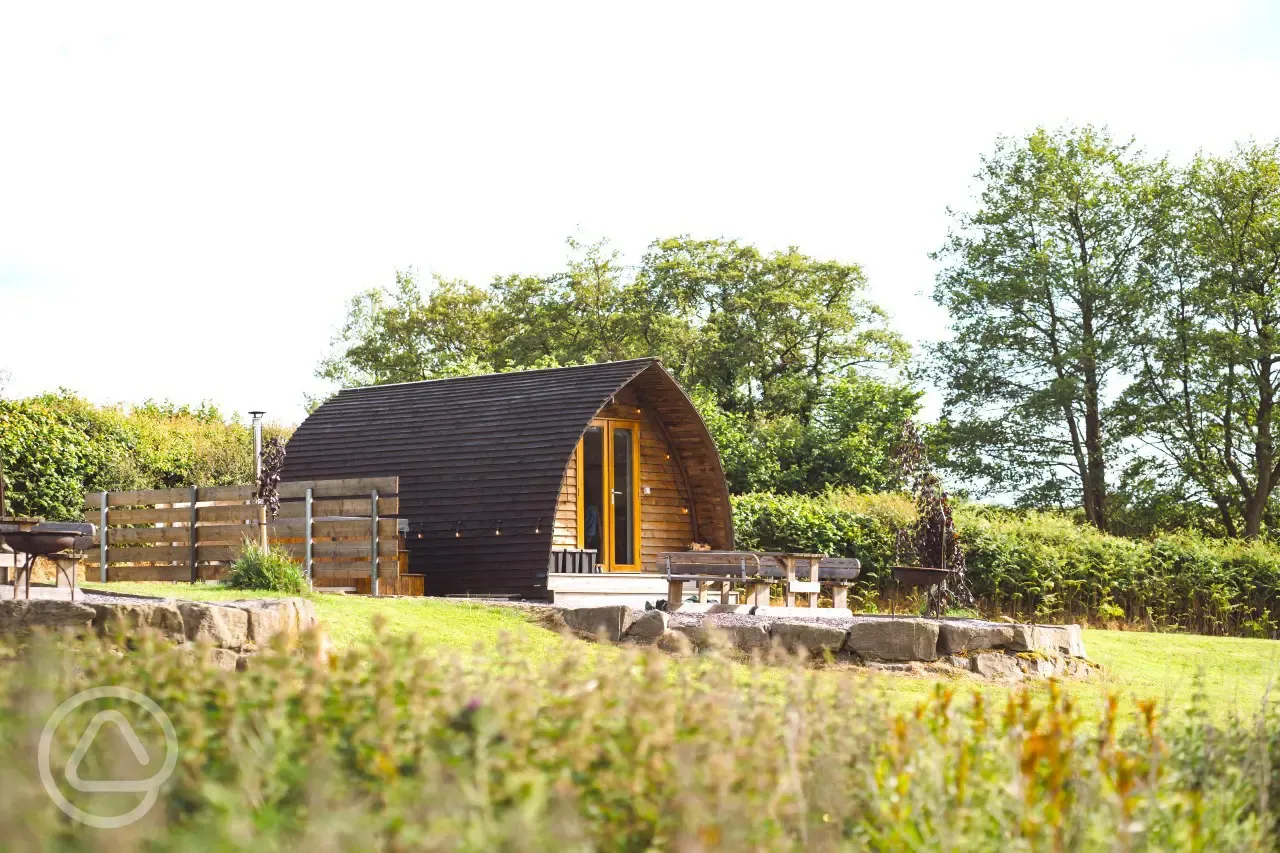 Ensuite deluxe Wigwam pod with a hot tub