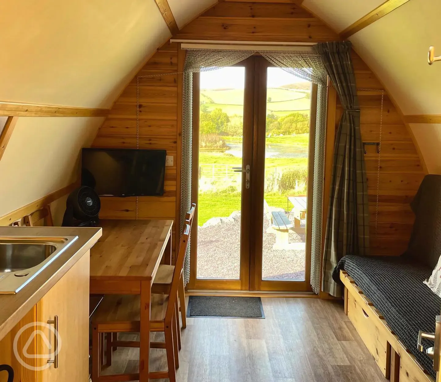 Ensuite deluxe Wigwam pod interior