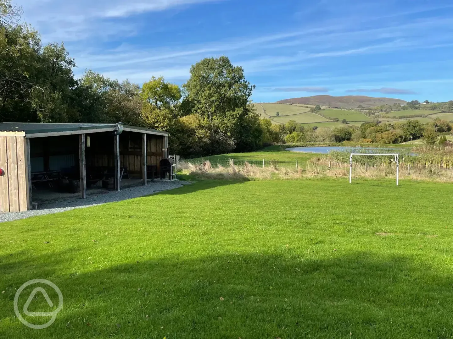 Communal area with football pitch