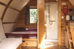 Ensuite deluxe Wigwam pod interior