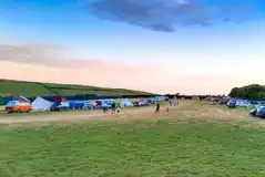 Non electric grass pitches at sunset