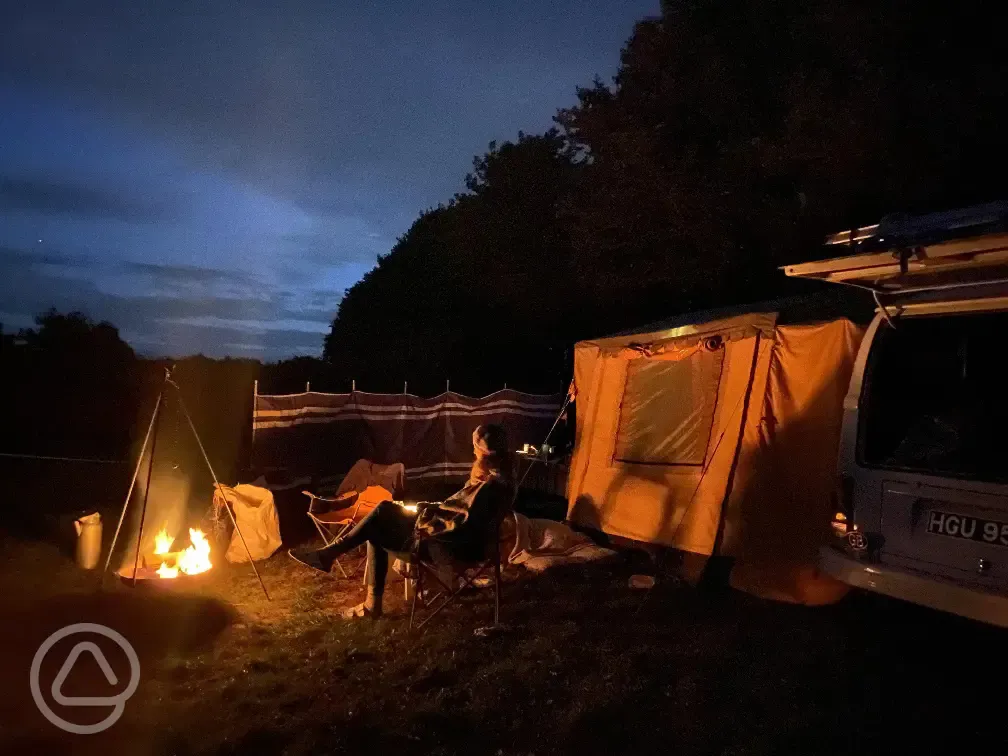 Grass pitches at night