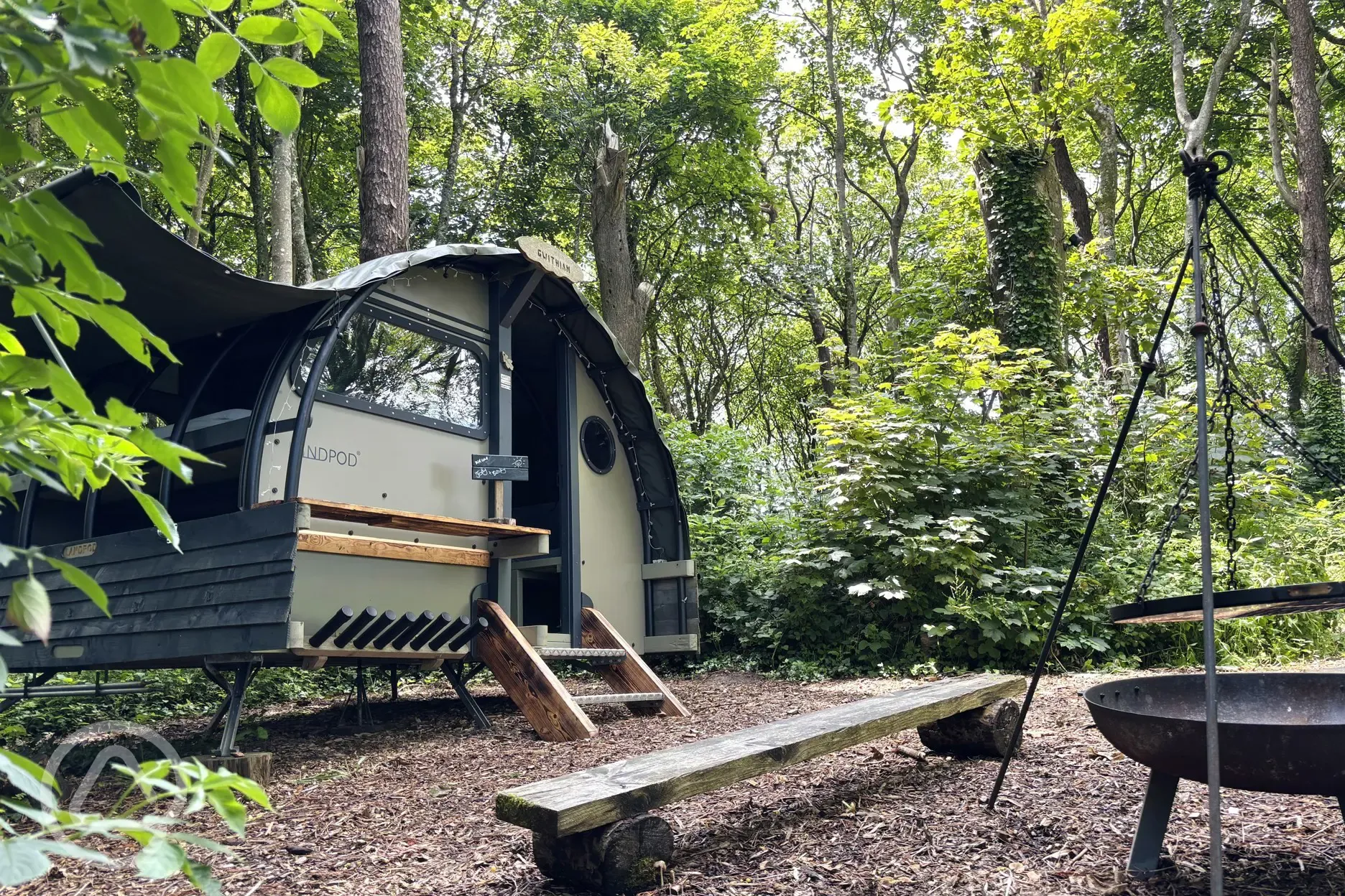 Gwithian Landpod with fire pit