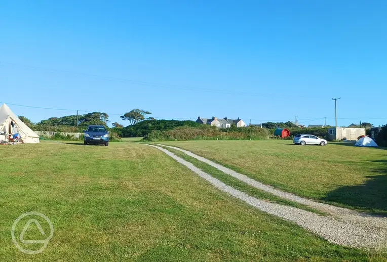 Non electric grass pitches at Parknoweth Farm Camping