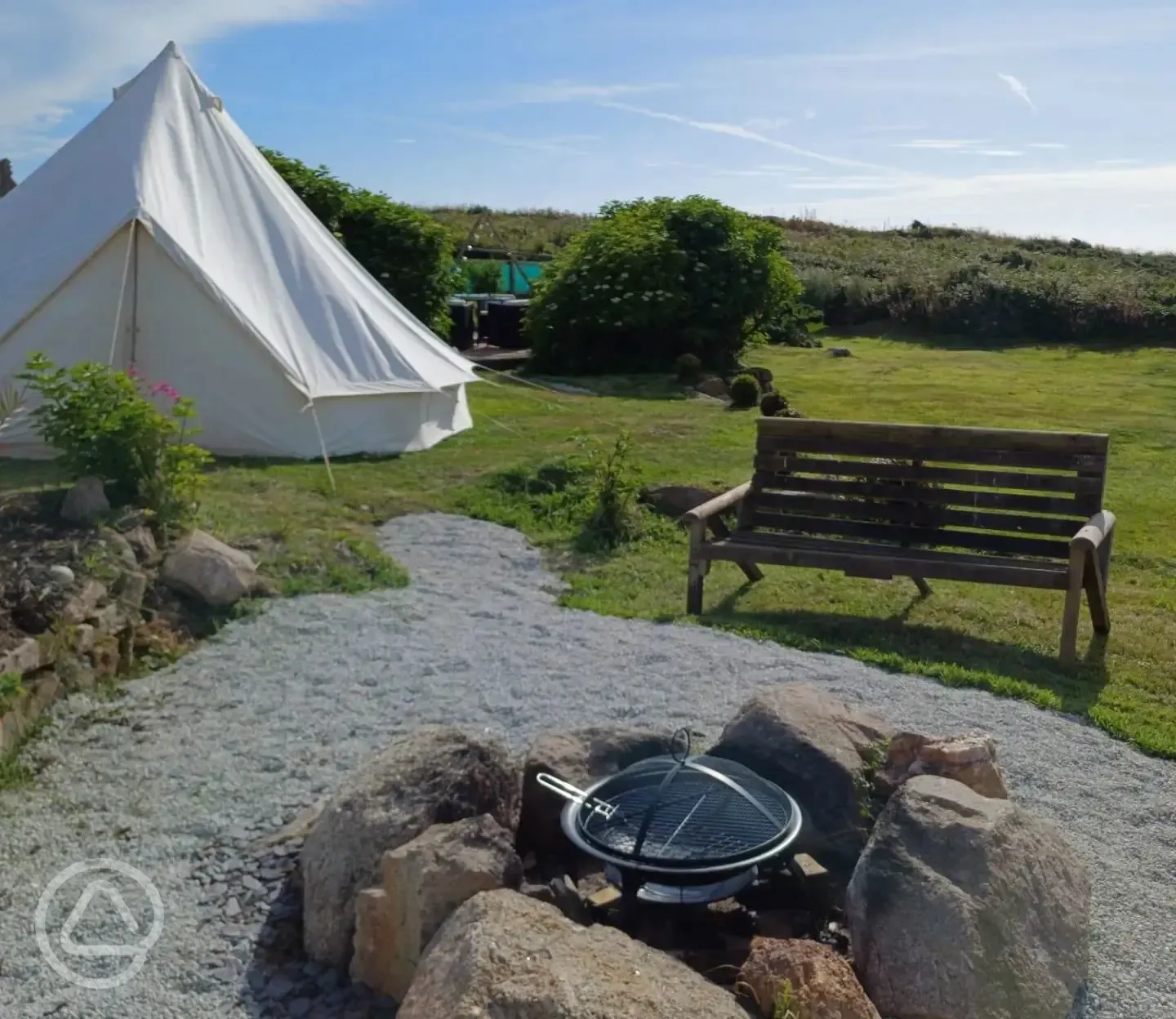 Bell tent and fire pit