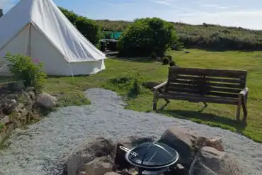 Bell tent and fire pit