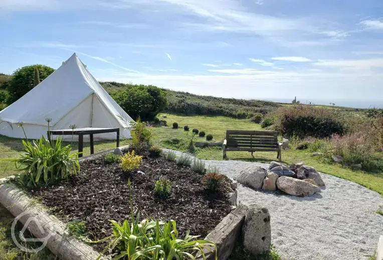 Owles View bell tent with enclosed garden