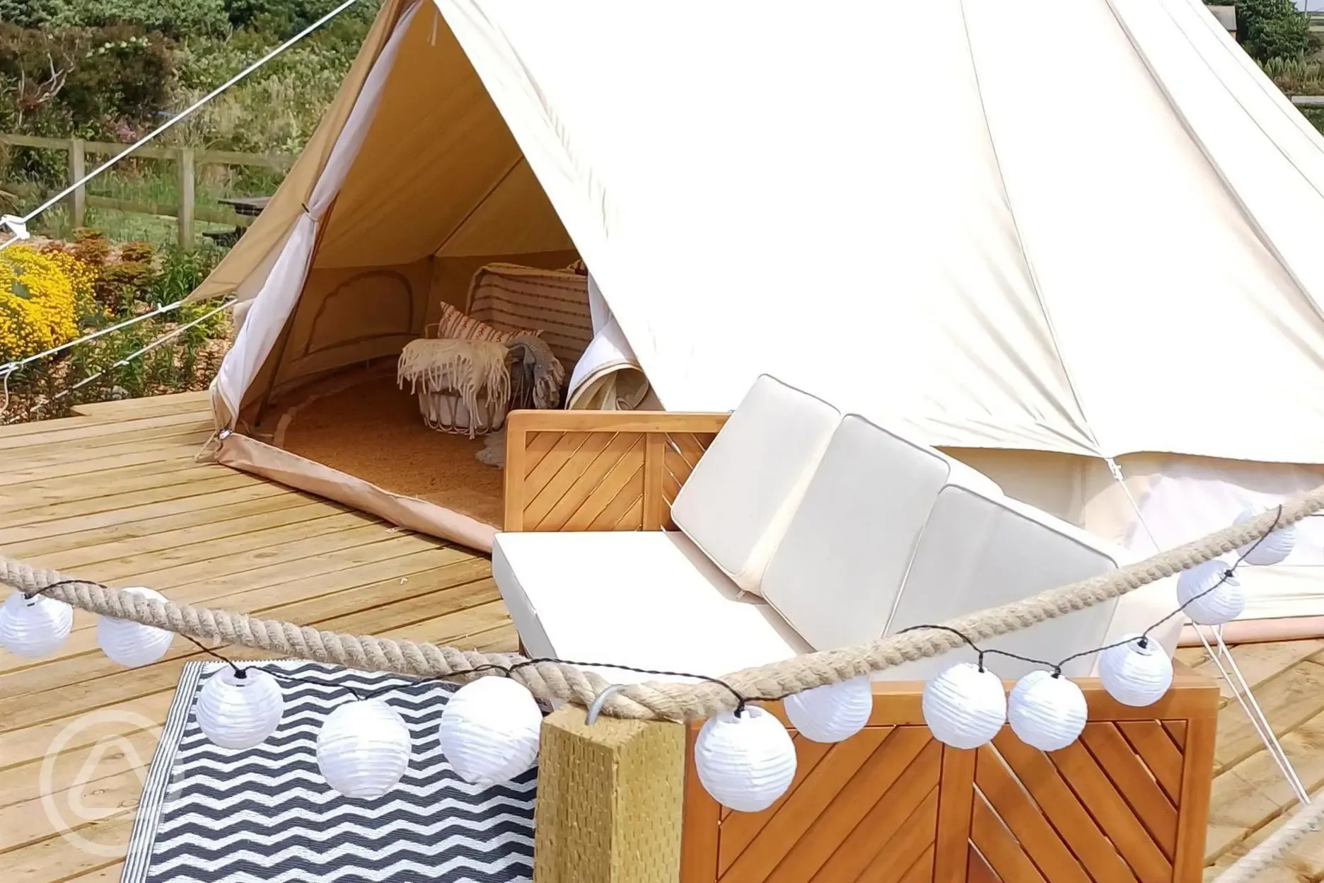 Owles View bell tent with enclosed garden