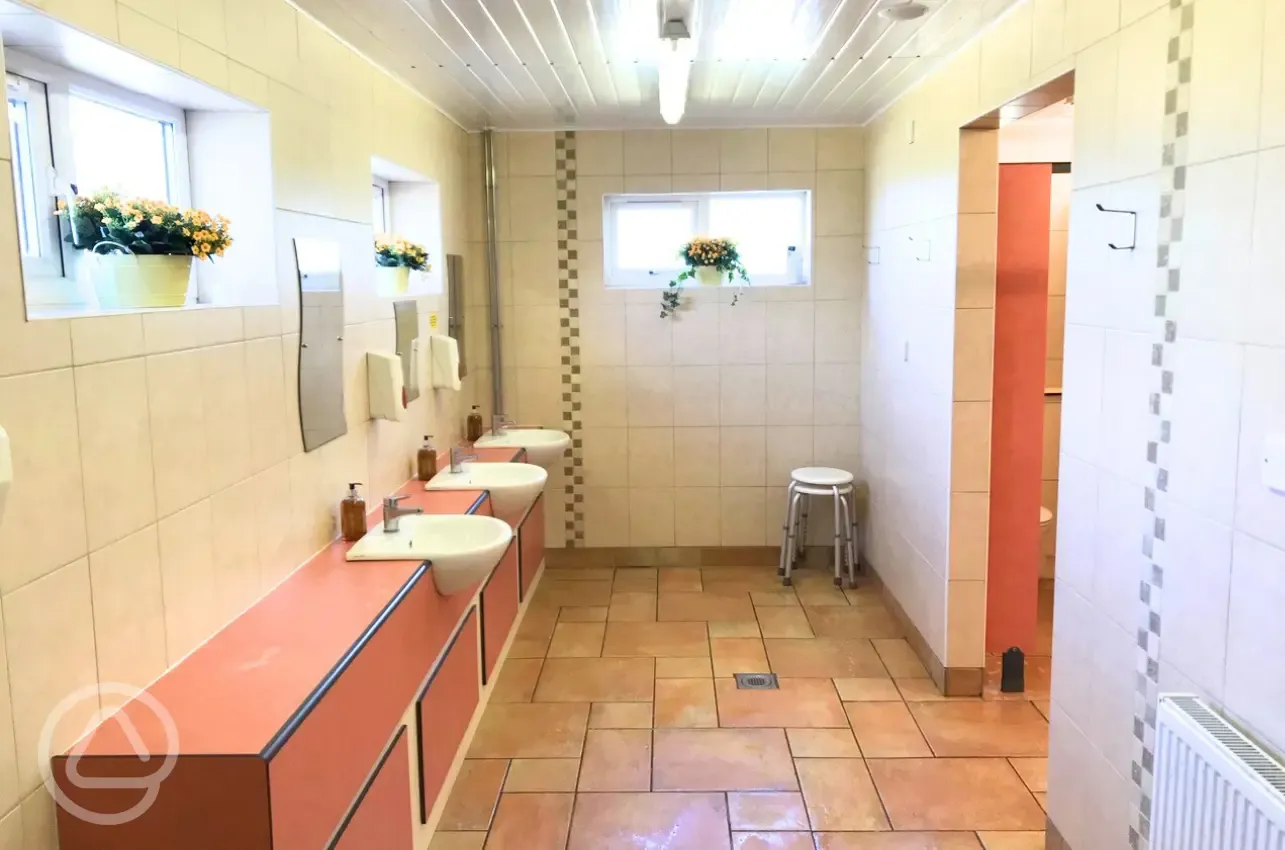 Facilities block with toilets and showers