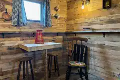Shepherd's hut interior