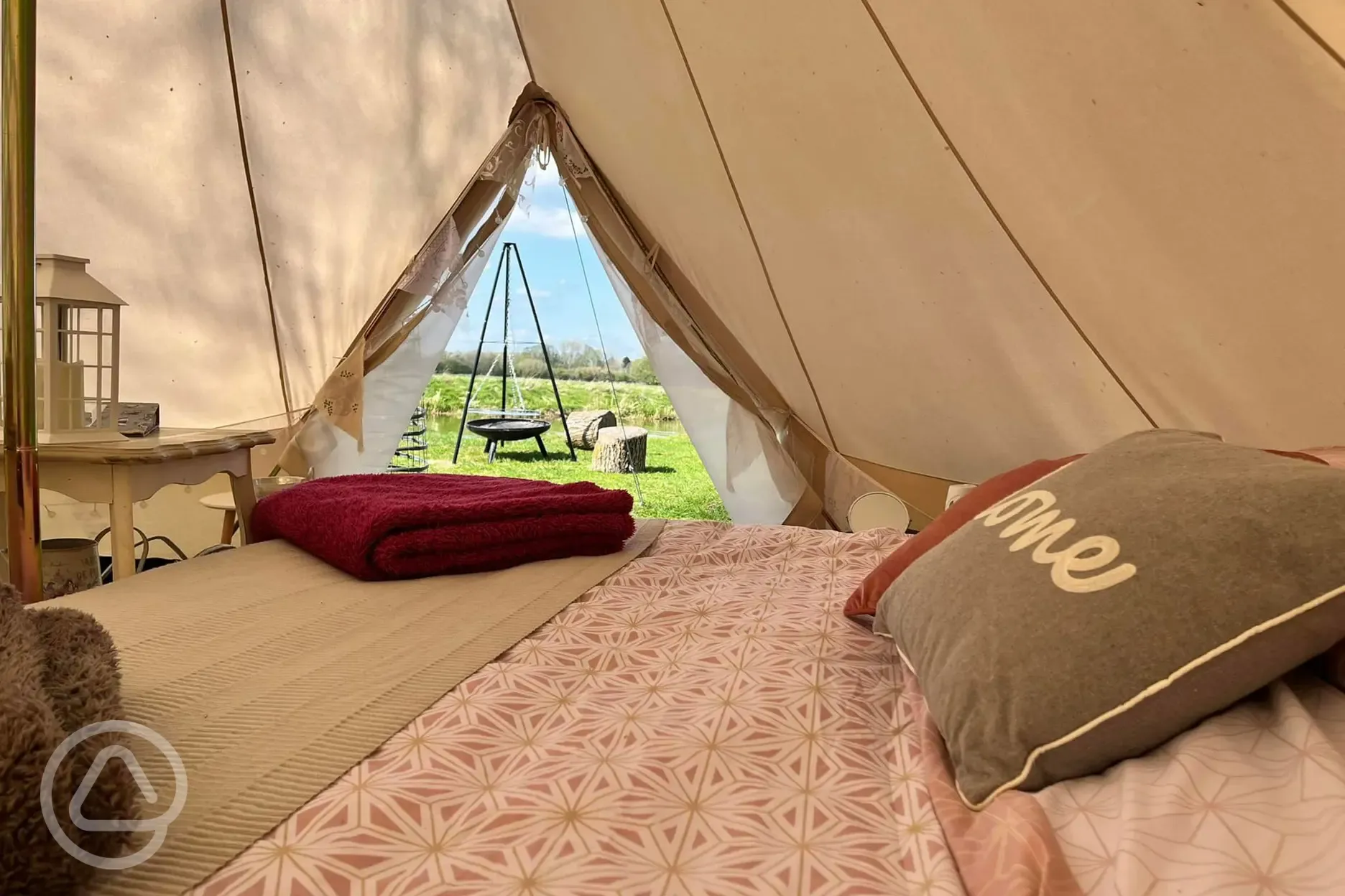 Interior of a bell tent 