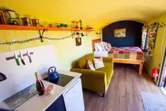 The Gambo shepherd's hut interior