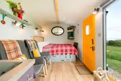 Big Cwtch shepherd's hut interior