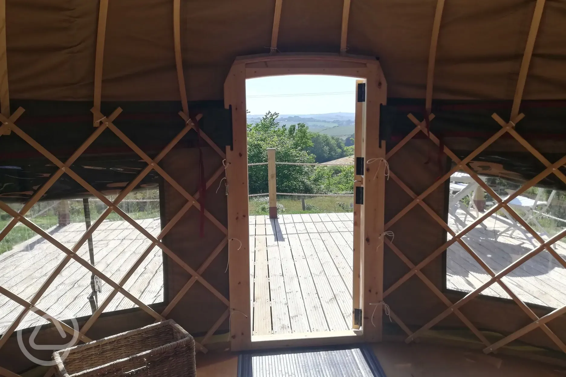 View from inside the yurt