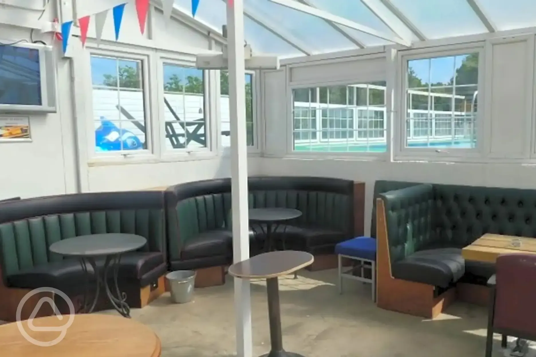 Covered outdoor seating area