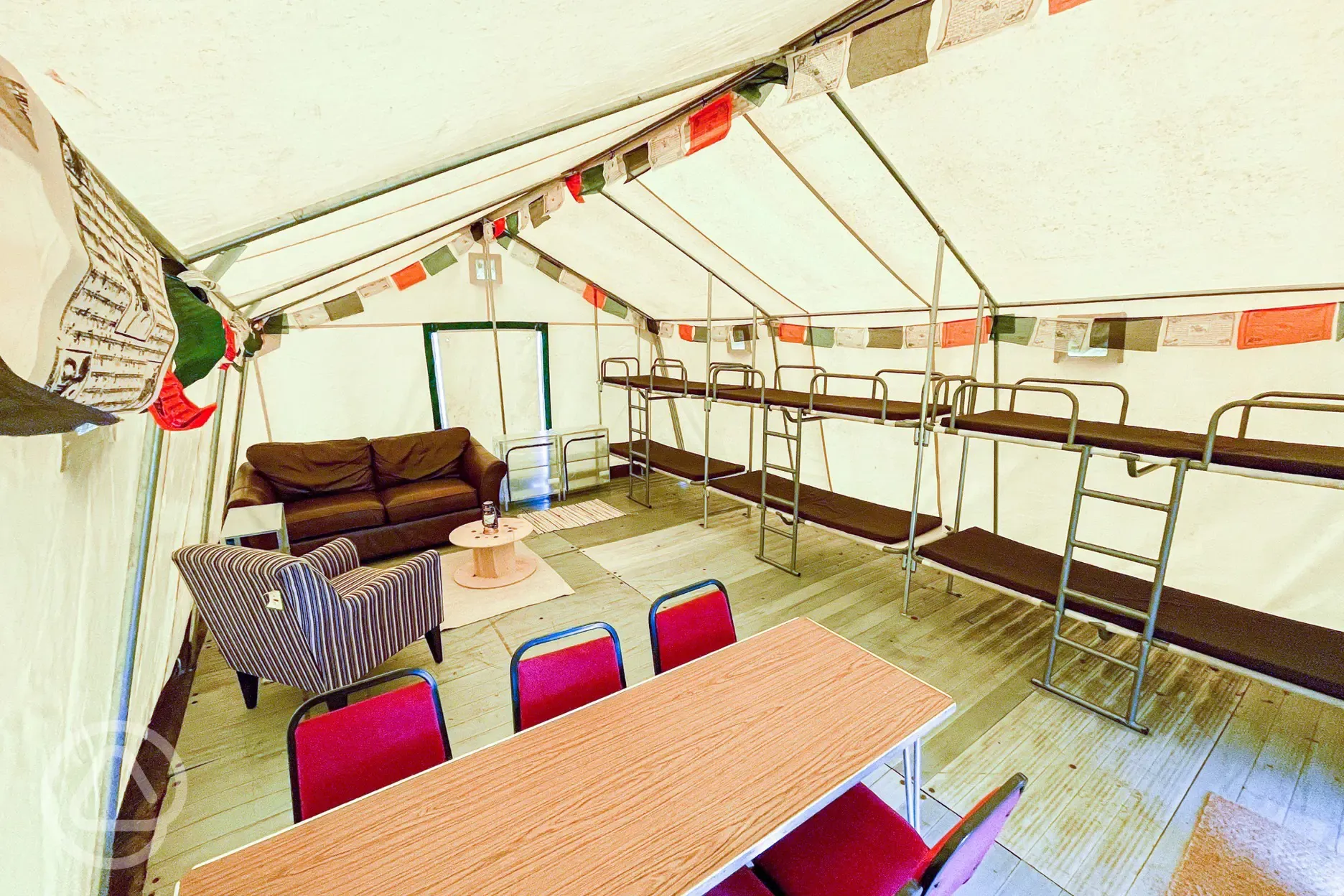 Inside of rental tent