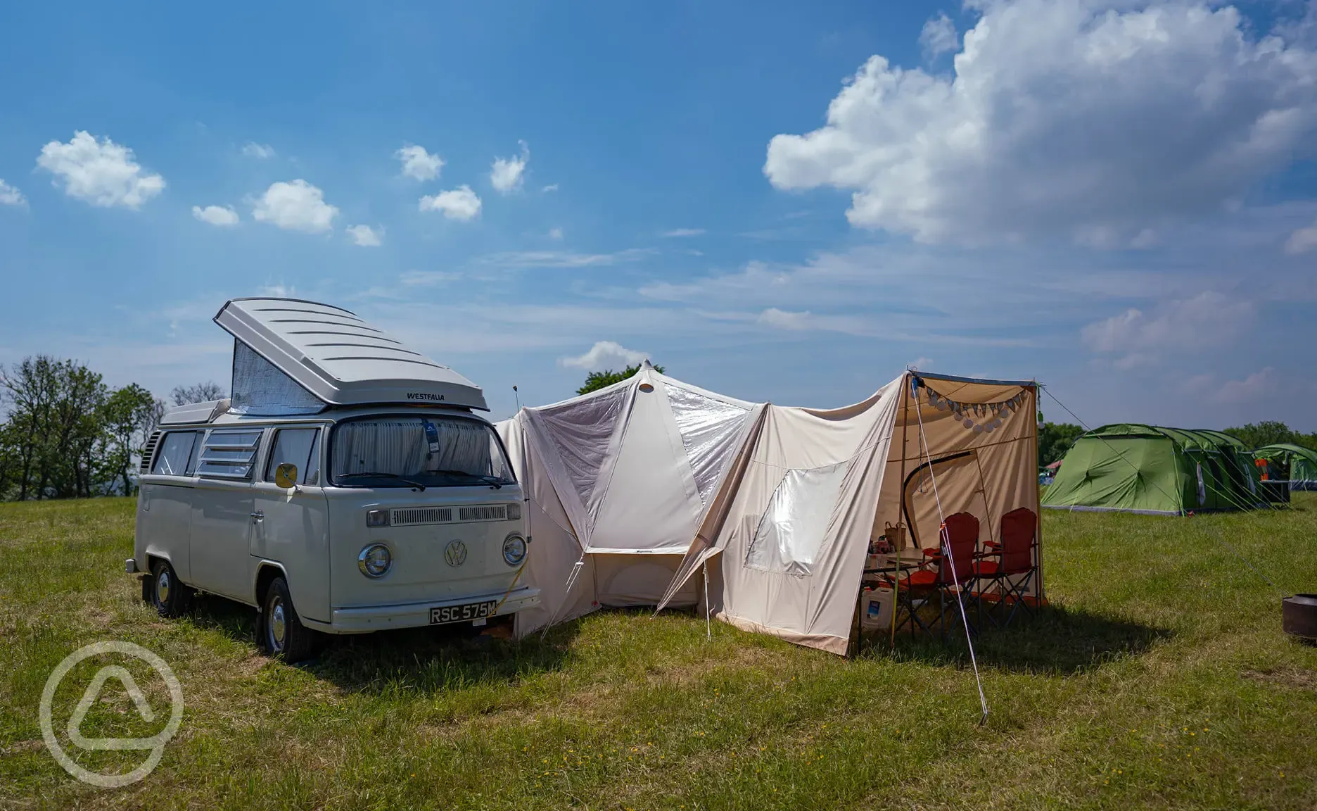 Campervan and awning
