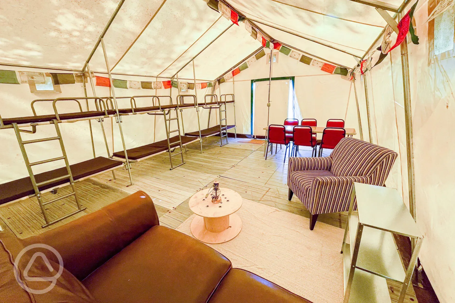 Bunk ready tent interior
