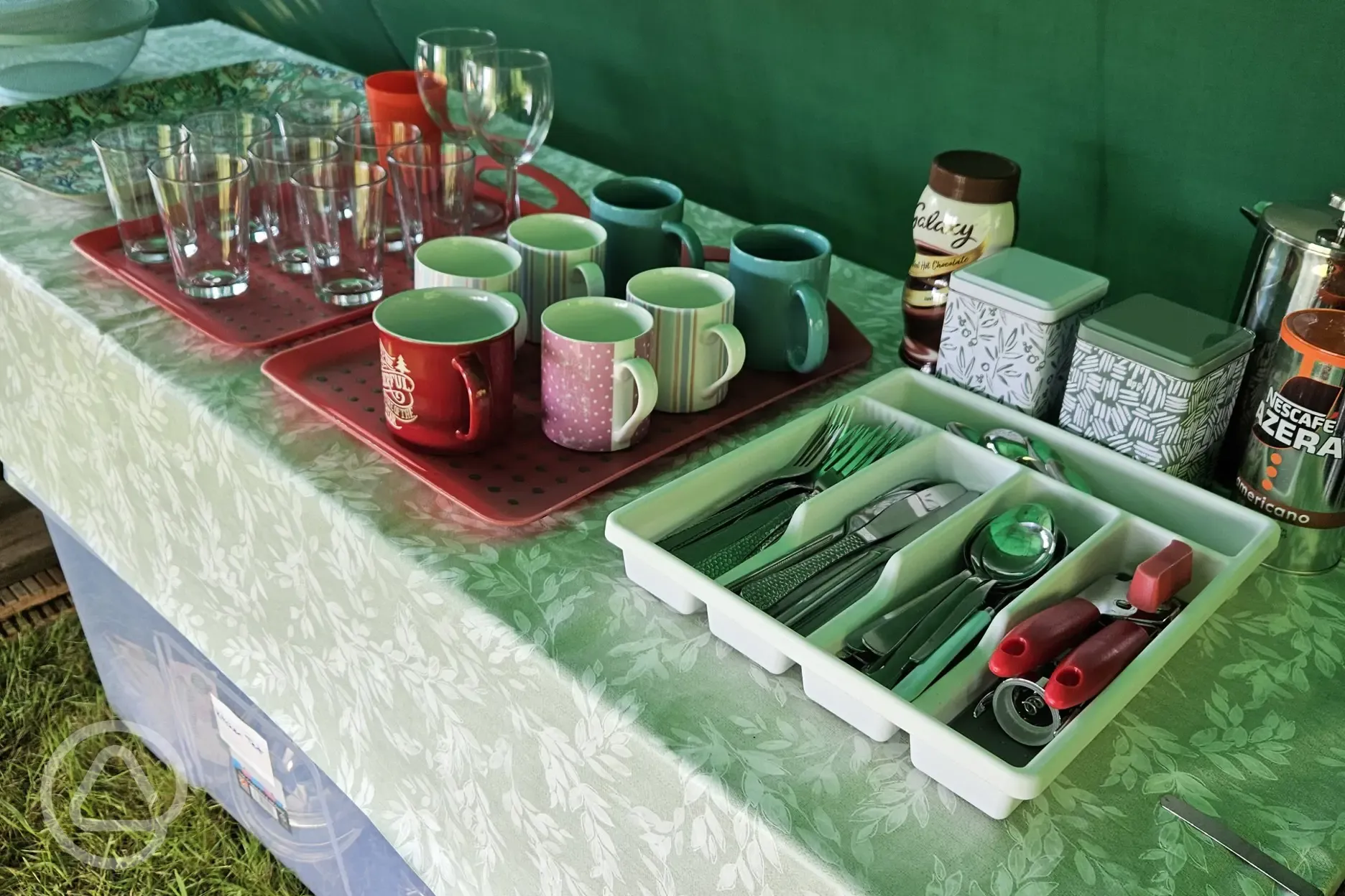 Bell tent kitchen