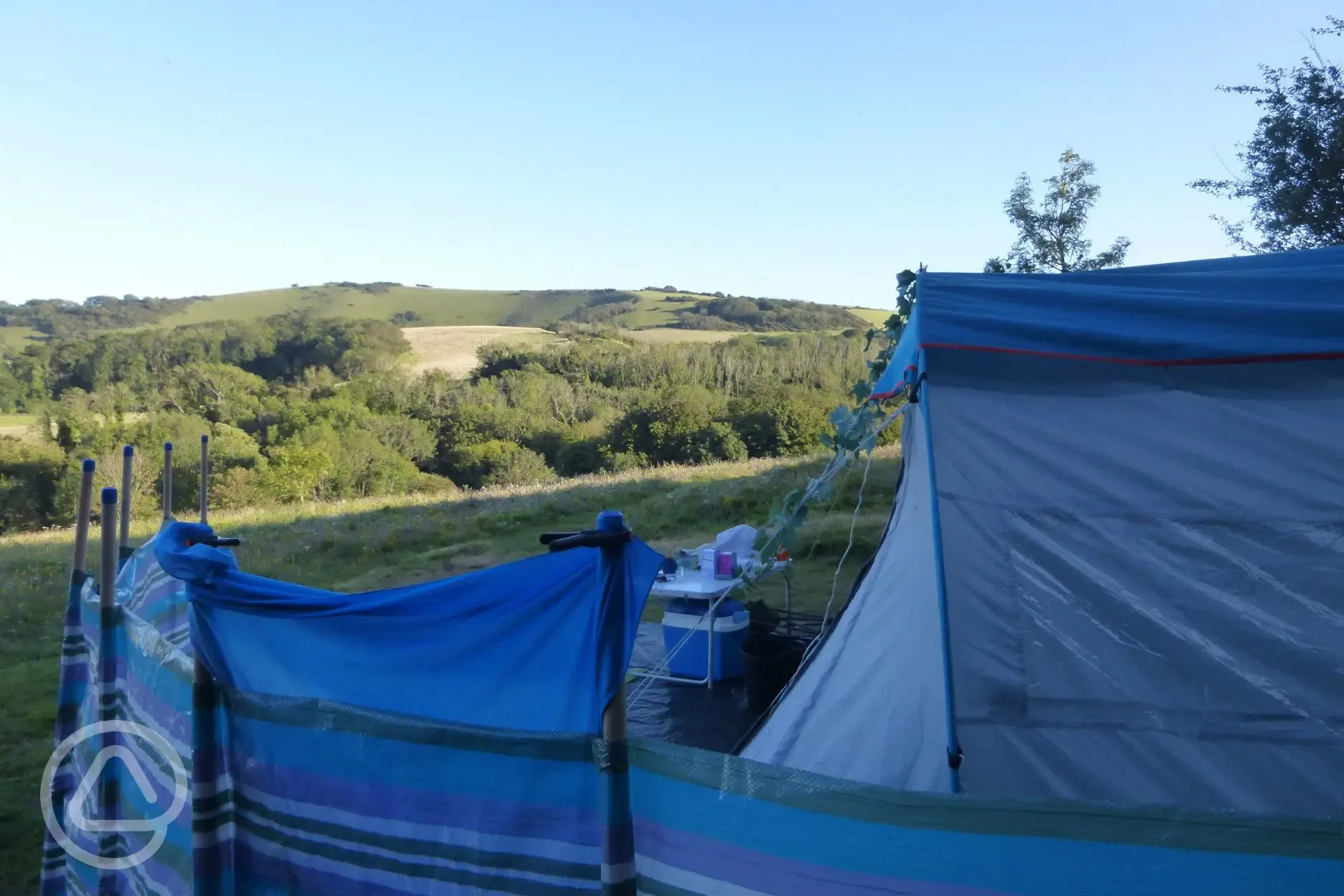 Non electric wild camping pitches with countryside views