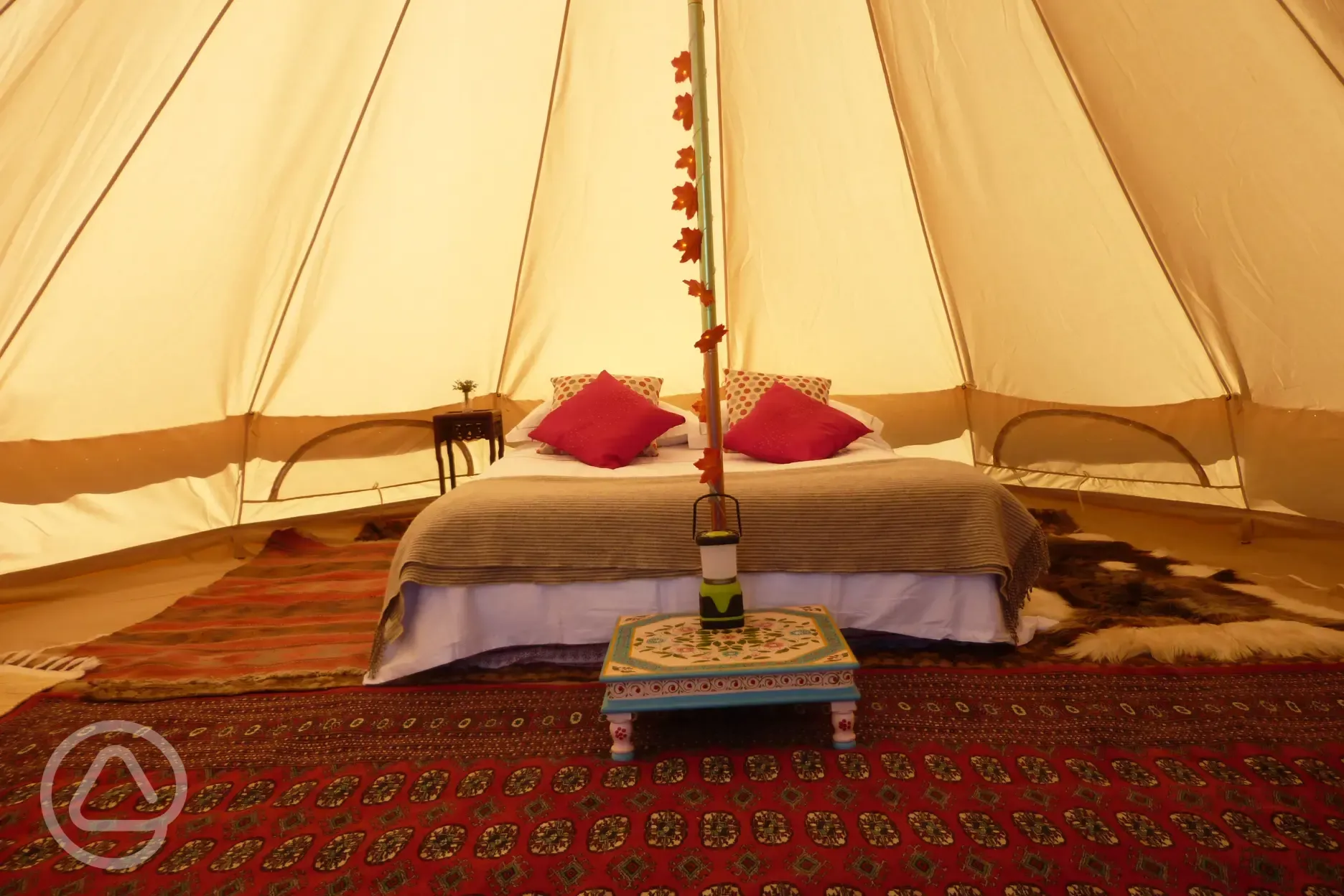 Forget-me-not bell tent interior