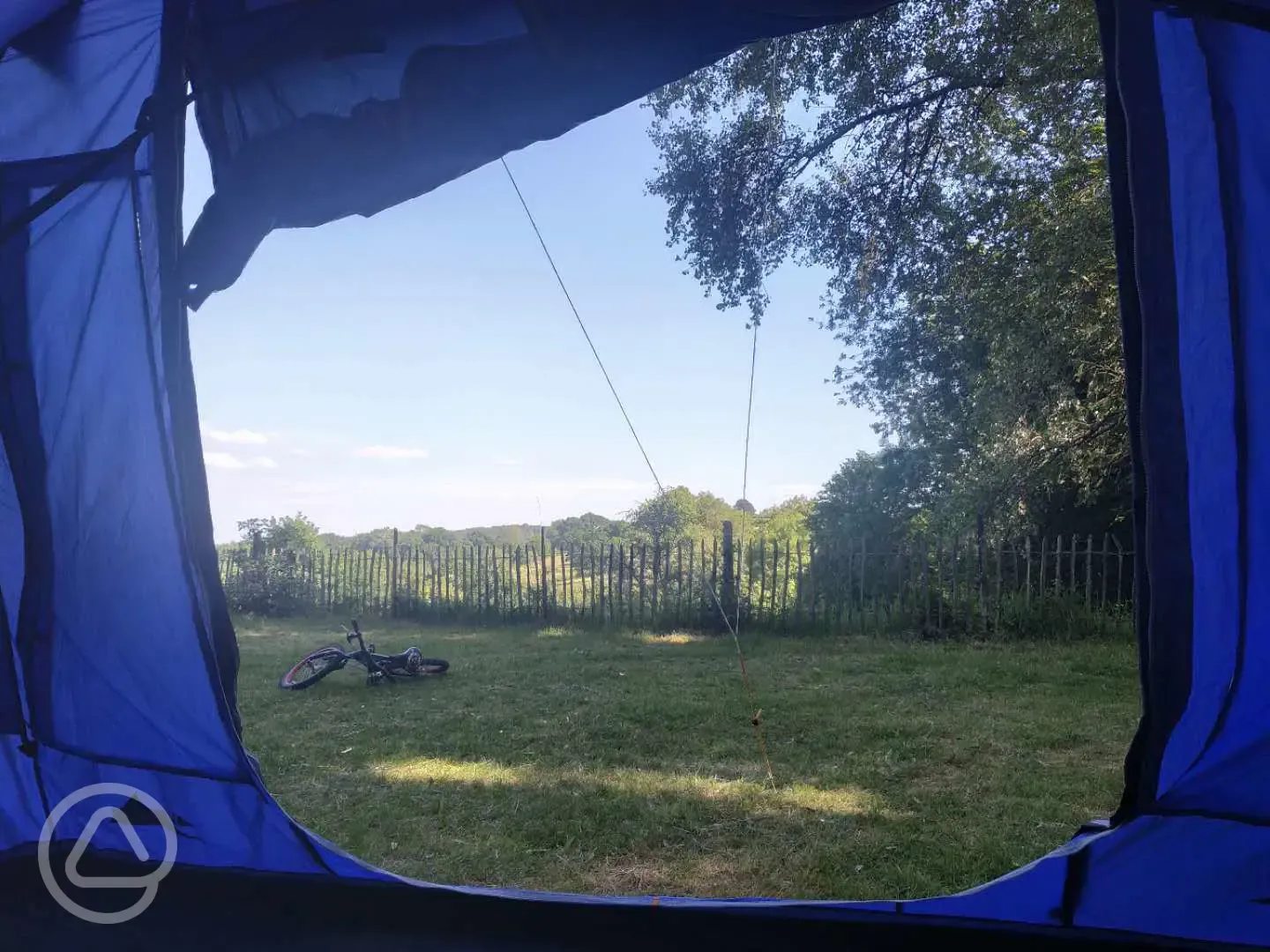 View from inside a tent