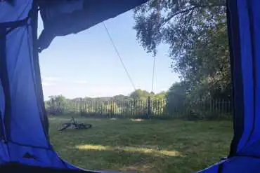 View from inside a tent
