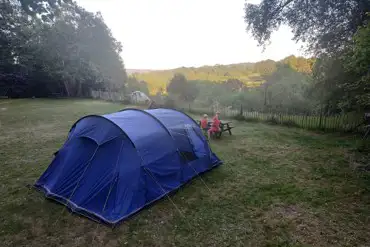 Tent with a view of the valley