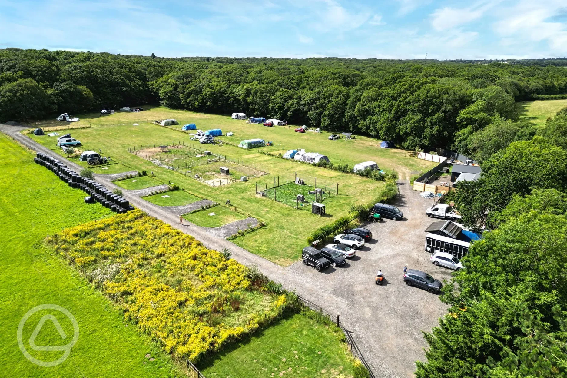 Campsite aerial of Brook Farm