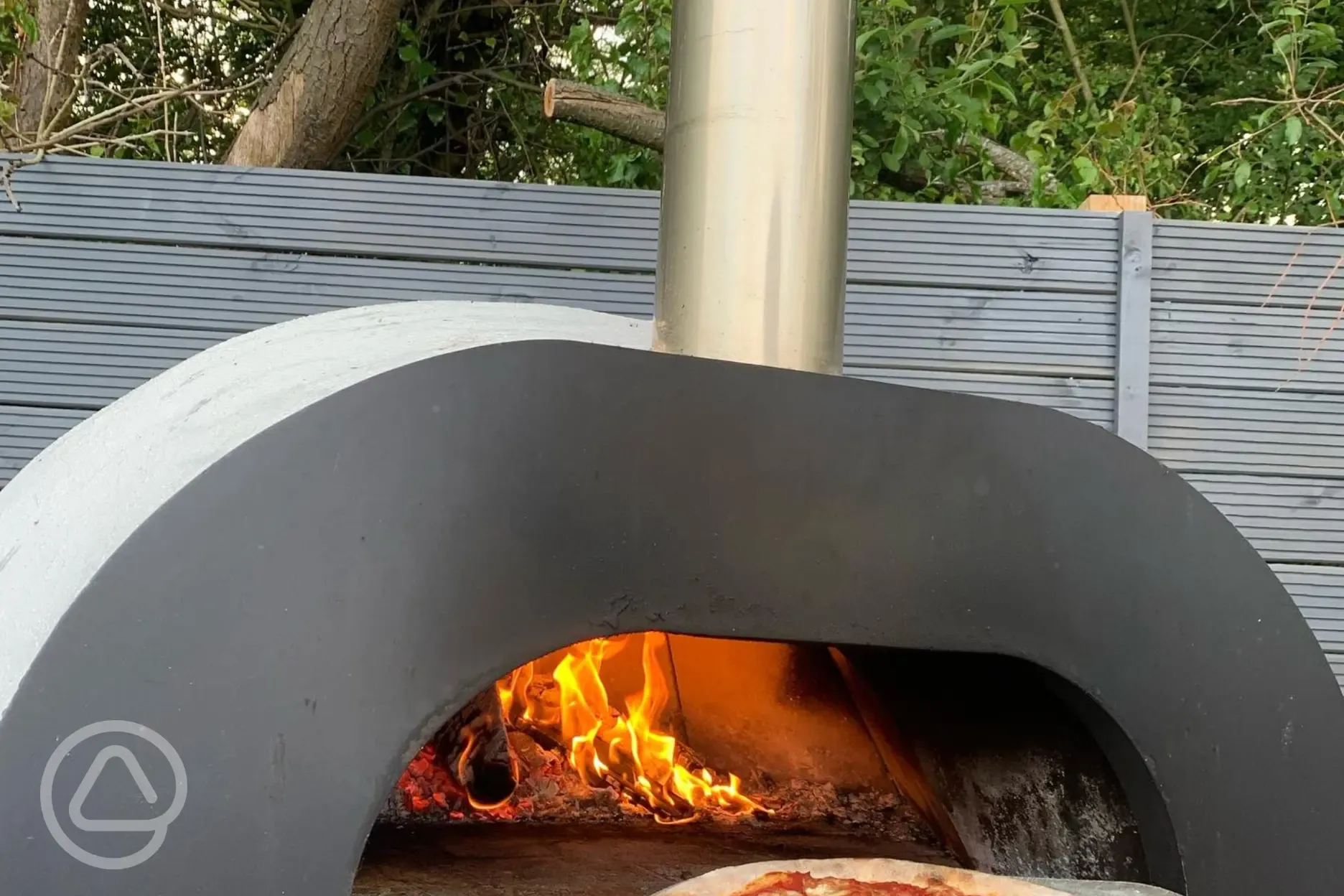 Carmalised onion and goat cheese wood-fired pizza served at Arby's Cafe 