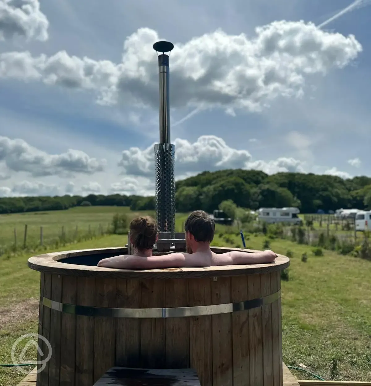 Wood fired hot tub
