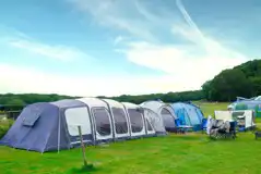 Large tents on the electric grass pitches
