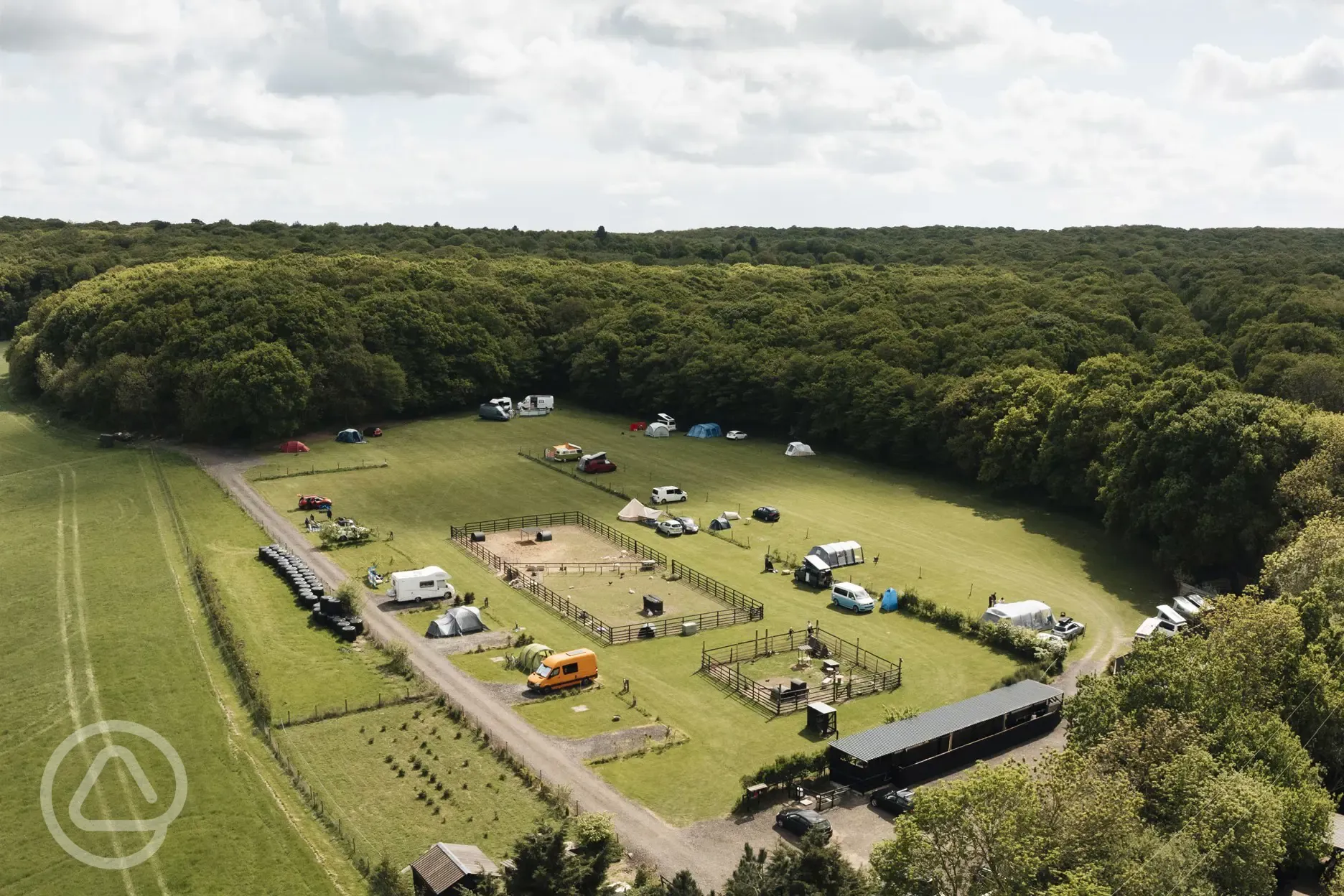 Aerial shot of site