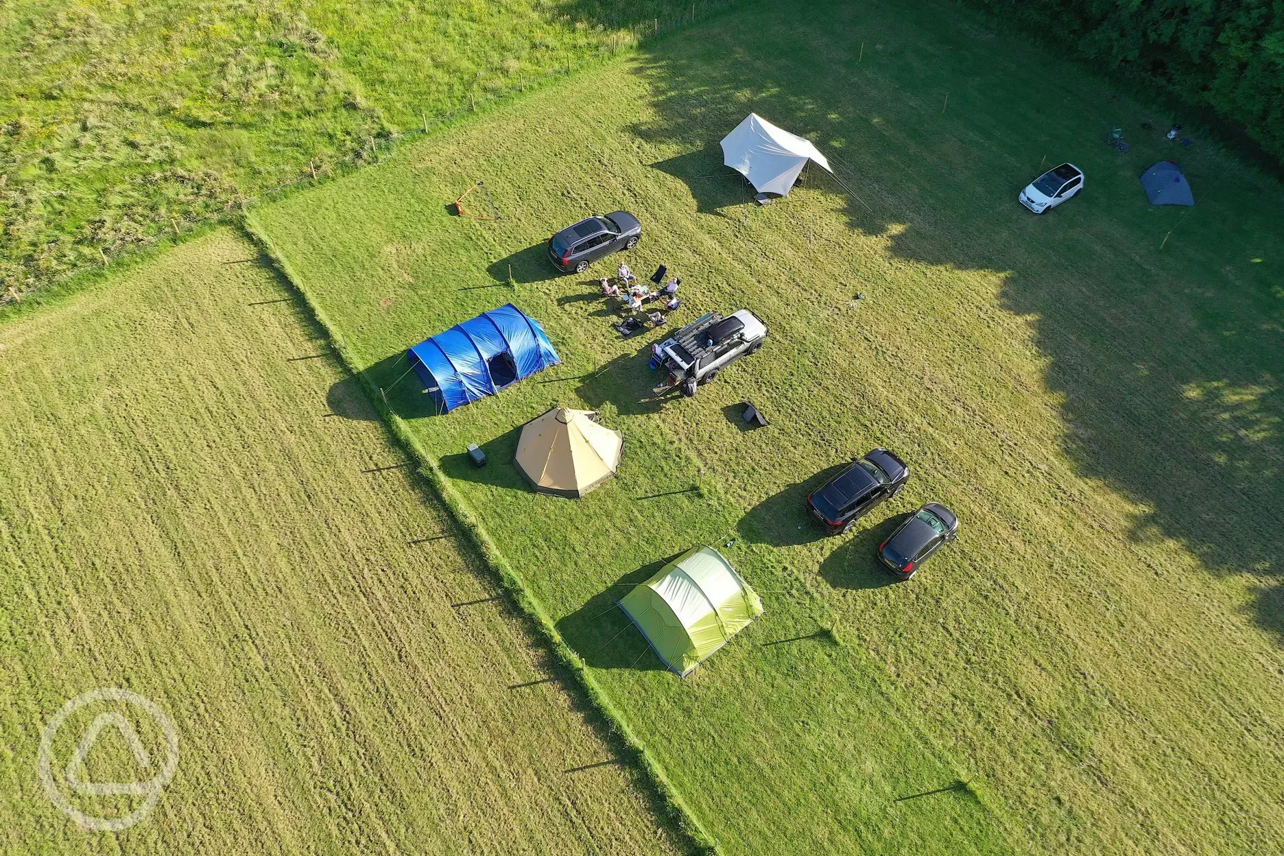 Variety of tent pitches on non electric grass pitches
