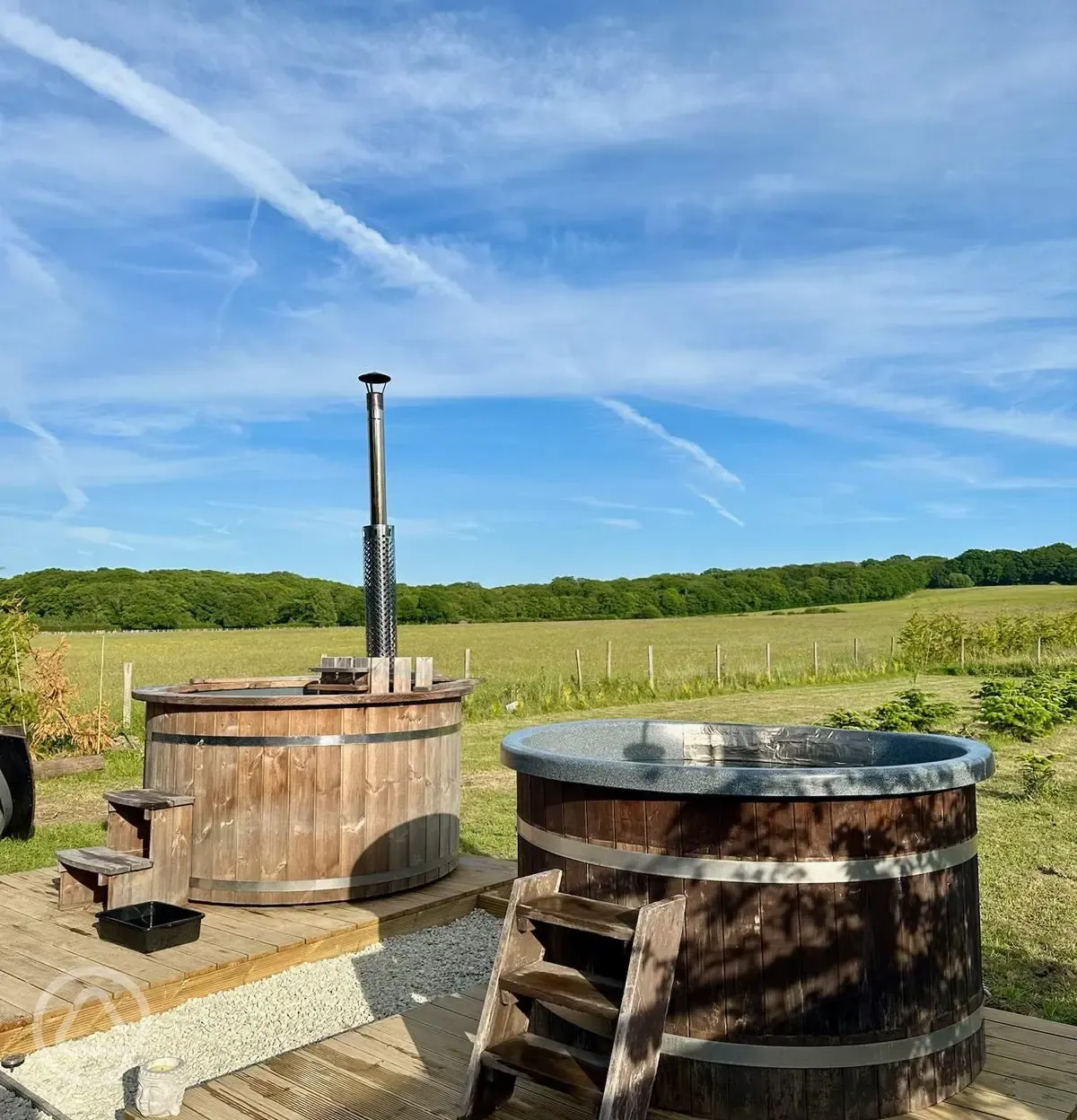 Wood fired hot tub and cold plunge 