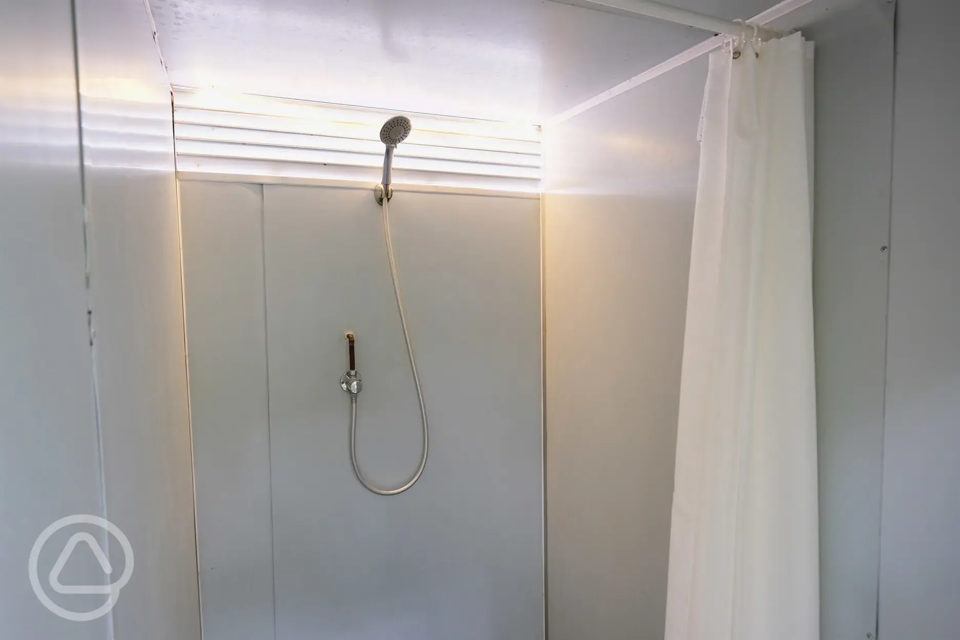 Shower with hot water