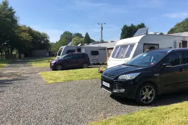 Electric hardstanding pitches at Scallow Glamping, Caravan and Campsite