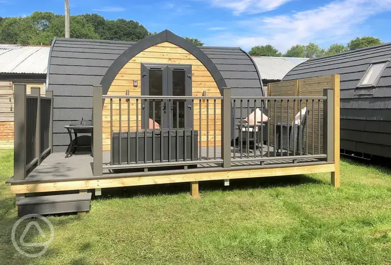Camping pod exterior at Scallow Glamping, Caravan and Campsite