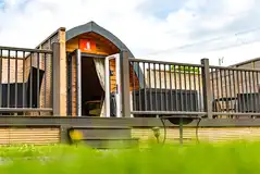 Camping pods with outdoor deck areas Camping pods with outdoor deck areas