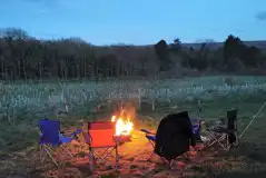 Campfire at the wild camping pitch